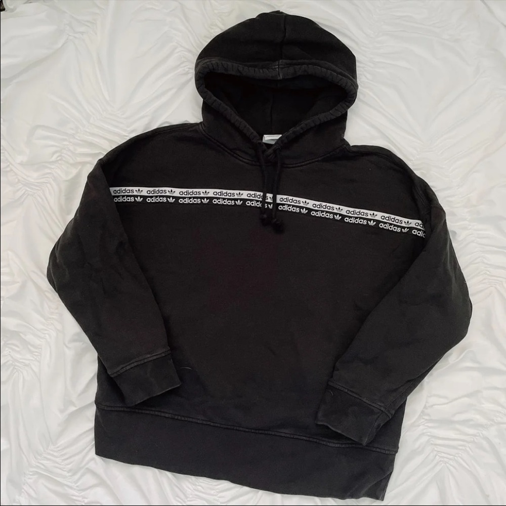 adidas three strip hoodie